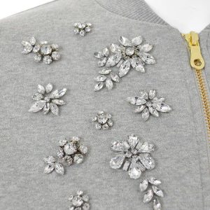 Đính kết áo - hoa đá cách điệu