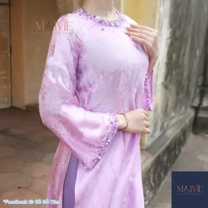 Áo dài pháp phục tím kết cườm